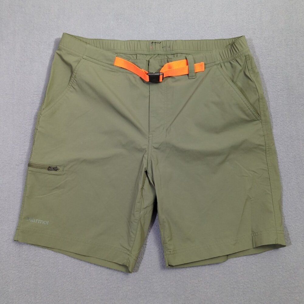 Marmot Shorts Men's 38 Green Belted Arch Rock 9" Nylon Outdoor Hiking Camping